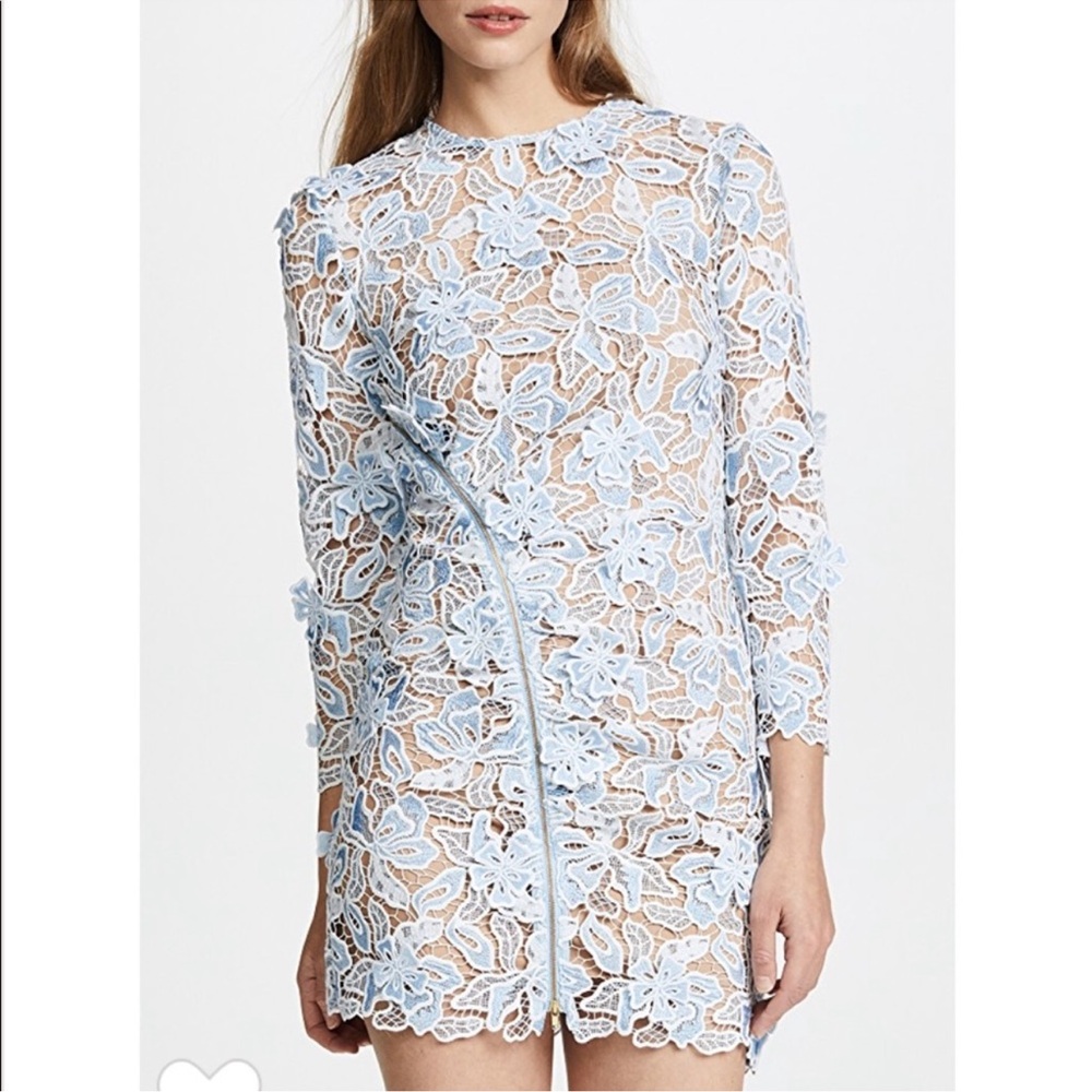 self portrait 3d lilly mini dress